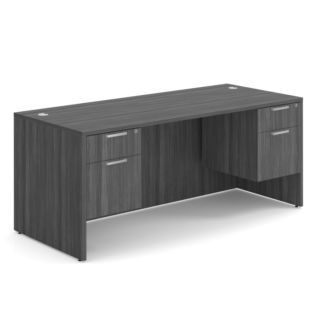 OfficeSource OS Laminate Double 3/4 Pedestal Desk - 71" x 30" (DBLHDOS105)