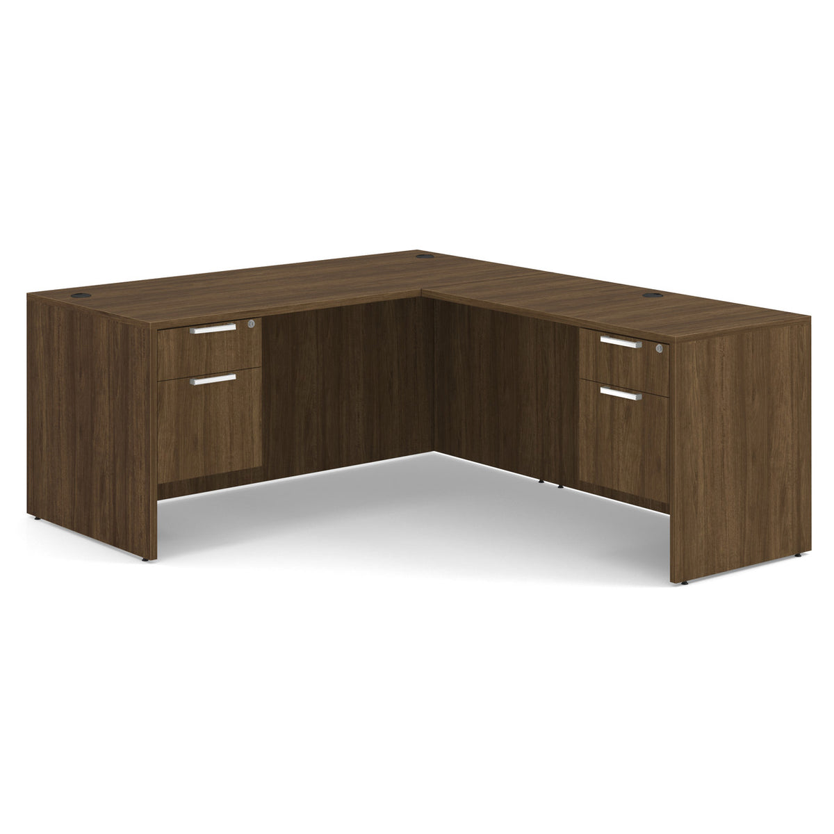 OfficeSource OS Laminate Double 3/4 Pedestal L-Desk - 71'' x 36'' (DBLHLOS101)