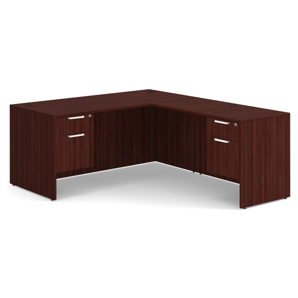 OfficeSource OS Laminate Double 3/4 Pedestal L-Desk - 66" x 30" (DBLHLOS102)