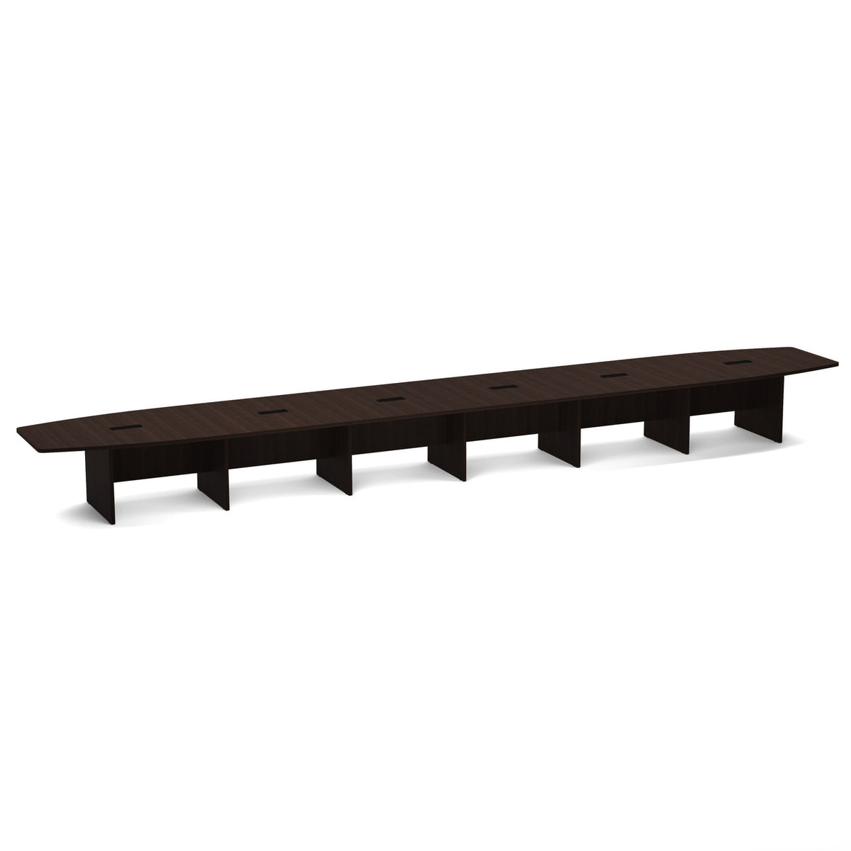 OfficeSource OS Laminate Conference Tables Expandable Boat Shaped Conference Table with Slab Base - 28' (OSCB28)