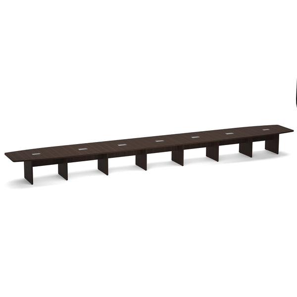 OfficeSource OS Laminate Conference Tables Expandable Boat Shaped Conference Table with Slab Base - 30' (OSCB30)