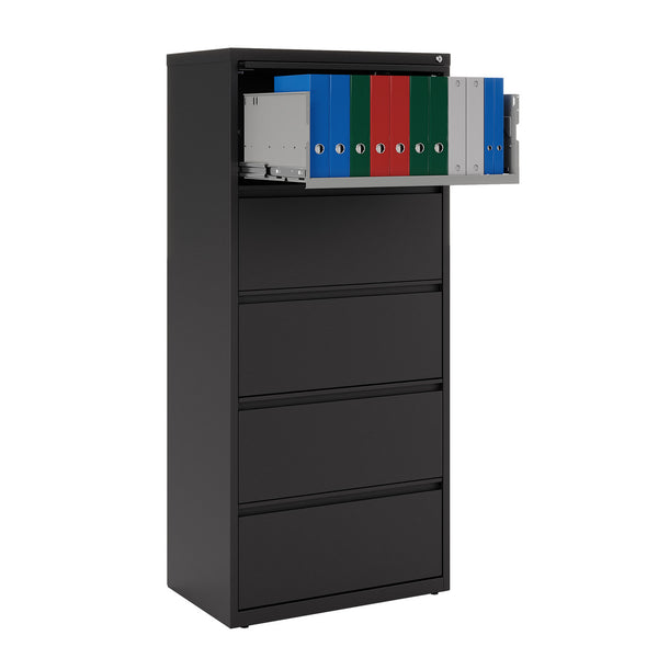 OfficeSource Steel Lateral File Collection 5 Drawer Lateral File Cabinet, 30" Wide (OS5LTDRW30)