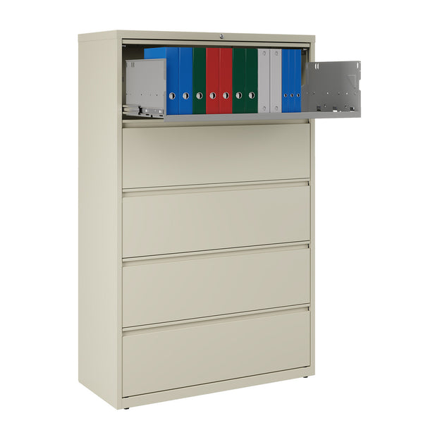 OfficeSource Steel Lateral File Collection 5 Drawer Lateral File Cabinet, 42" Wide (OS5LTDRW42)