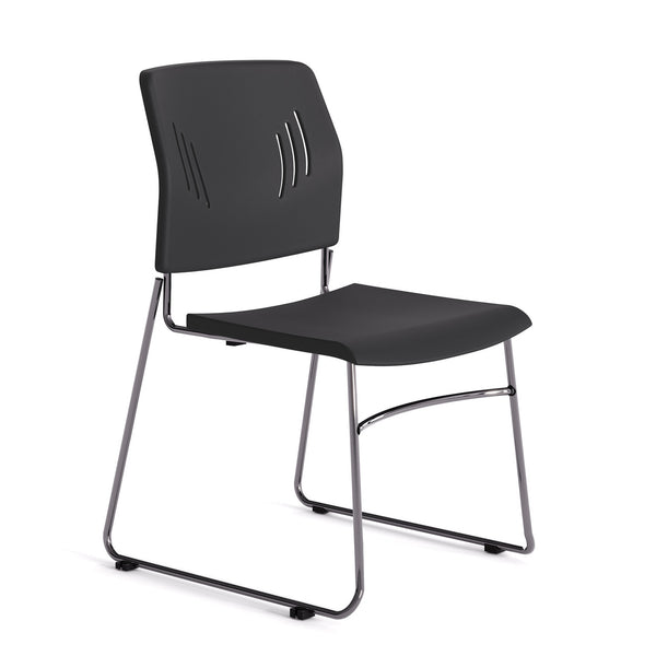 OfficeSource Stacked Seating Armless Stackable Side Chair with Chrome Frame (OSSN6015)