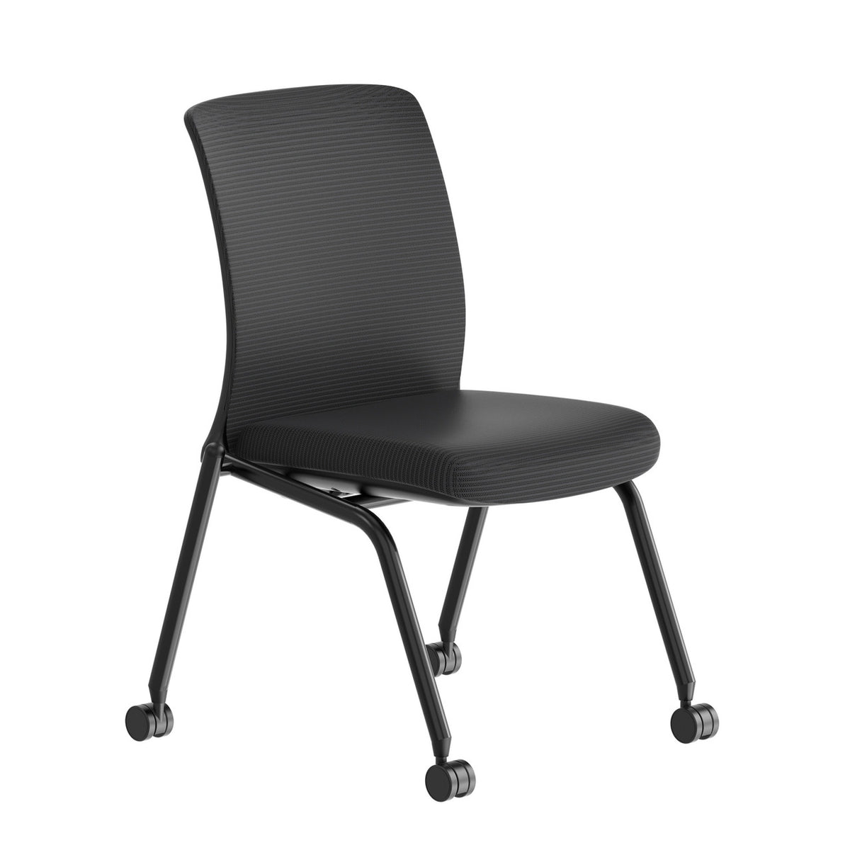 OfficeSource Orion Armless Nesting Chair - Set of 2 (OSSN6501BK)