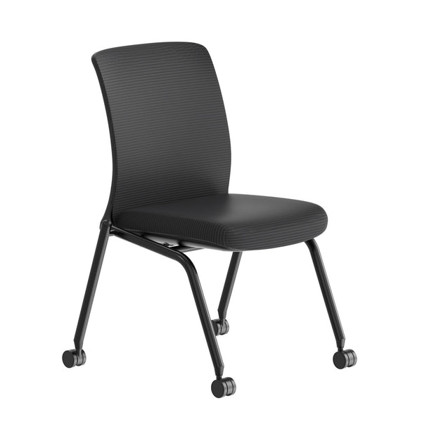 OfficeSource Orion Armless Nesting Chair - Set of 2 (OSSN6501BK)