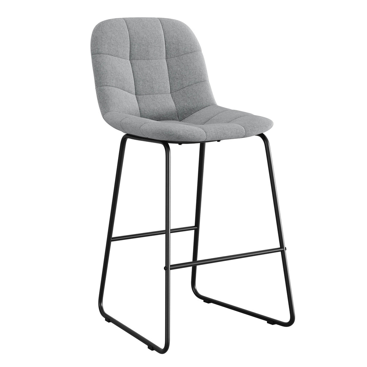 OfficeSource Jaden Café Height Fabric Stool with Black Sled Base (Set of 2) (OSST4034F)