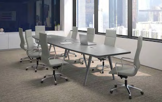 Pacific Laminate Boat Shape Conference Table – view 1