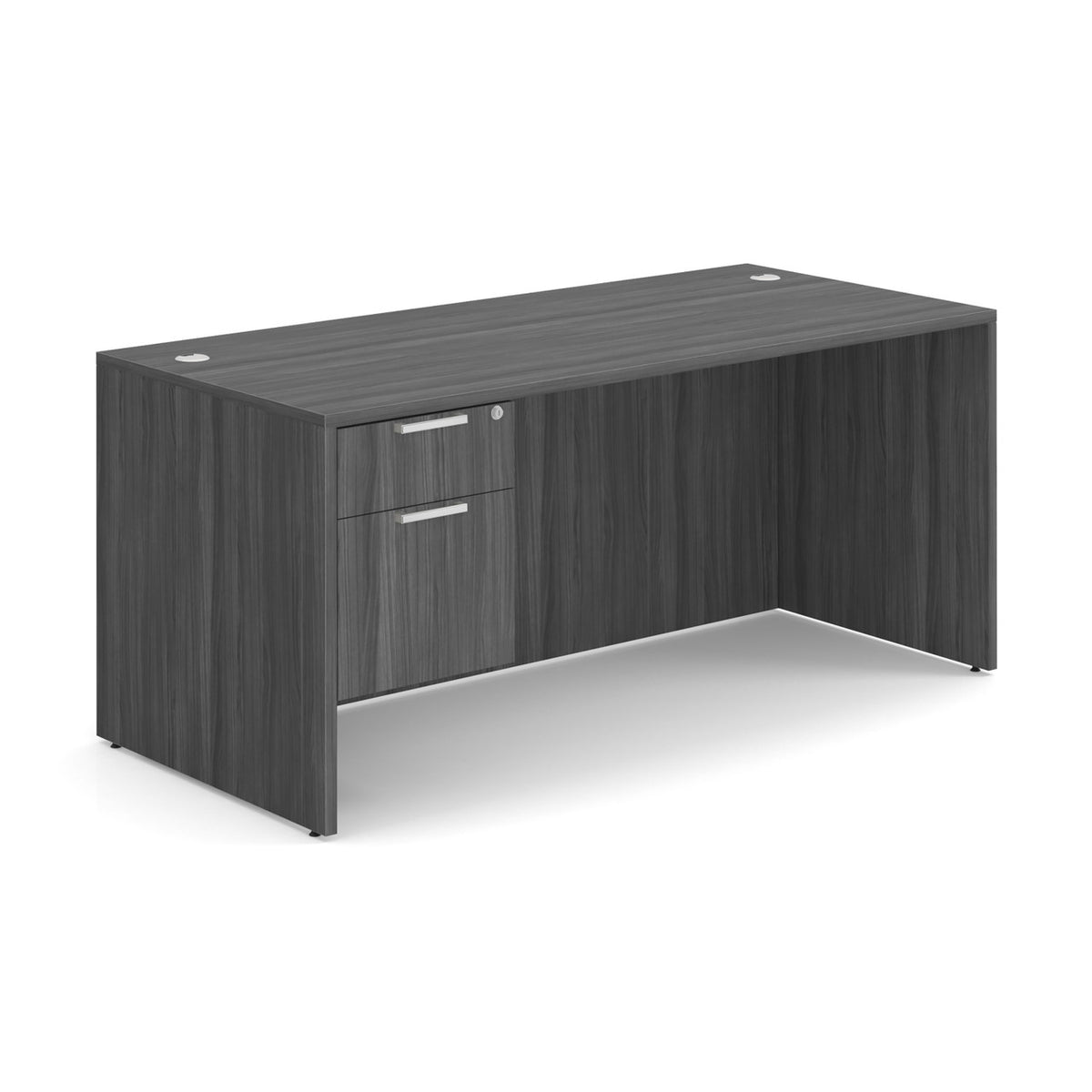 OfficeSource OS Laminate Single 3/4 Pedestal Desk - 66" x 30" (SGLHDOS102)