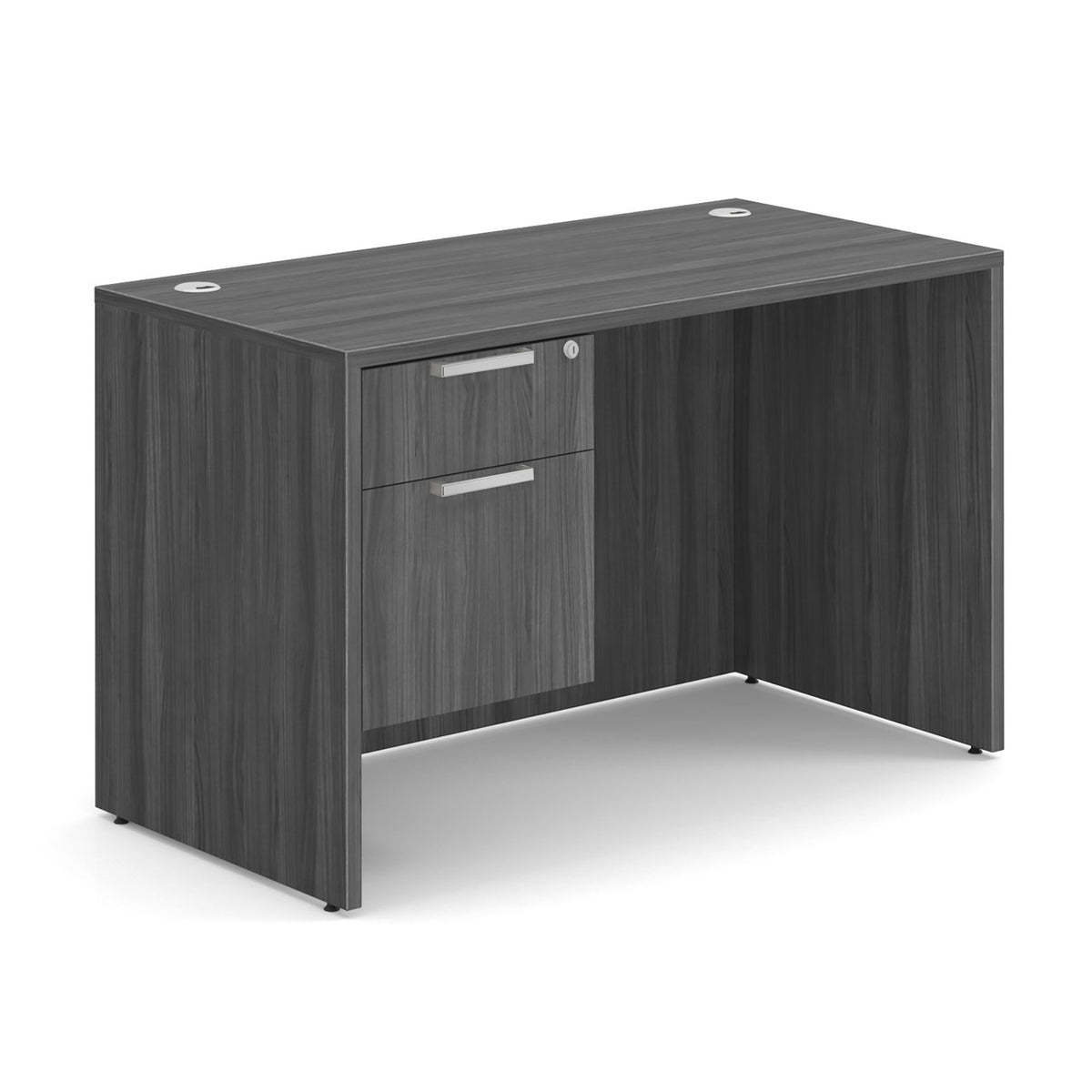 OfficeSource OS Laminate Single 3/4 Pedestal Desk - 48" x 24" (SGLHDOS104)
