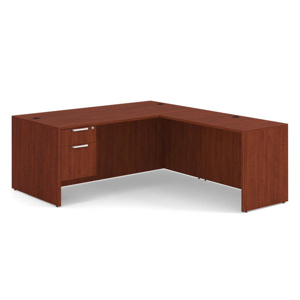 OfficeSource OS Laminate Single 3/4 Pedestal L-Desk - 71'' x 36'' (SGLHLOS101)