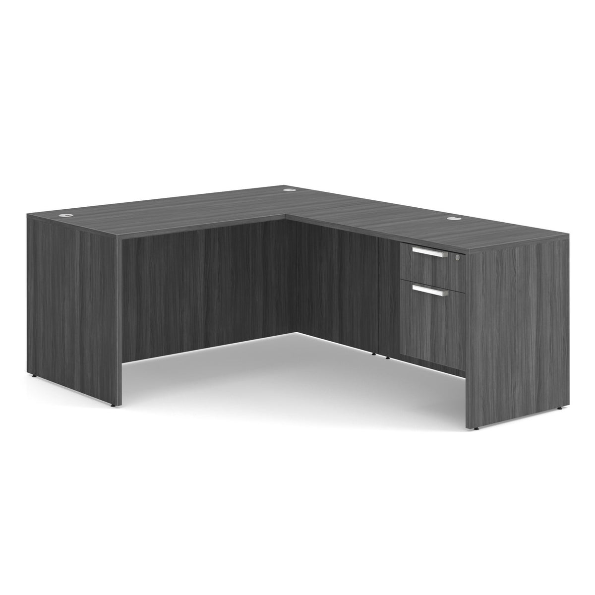 OfficeSource OS Laminate Single 3/4 Pedestal L-Desk - 60" x 30" (SGLHLOS103)