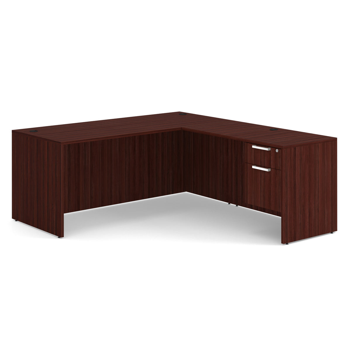 OfficeSource OS Laminate Single 3/4 Pedestal L-Desk - 71'' x 30'' (SGLHLOS105)