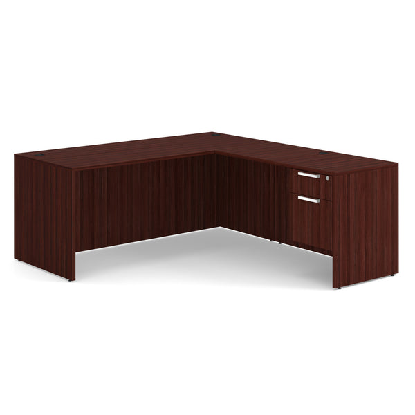 OfficeSource OS Laminate Single 3/4 Pedestal L-Desk - 71'' x 30'' (SGLHLOS105)
