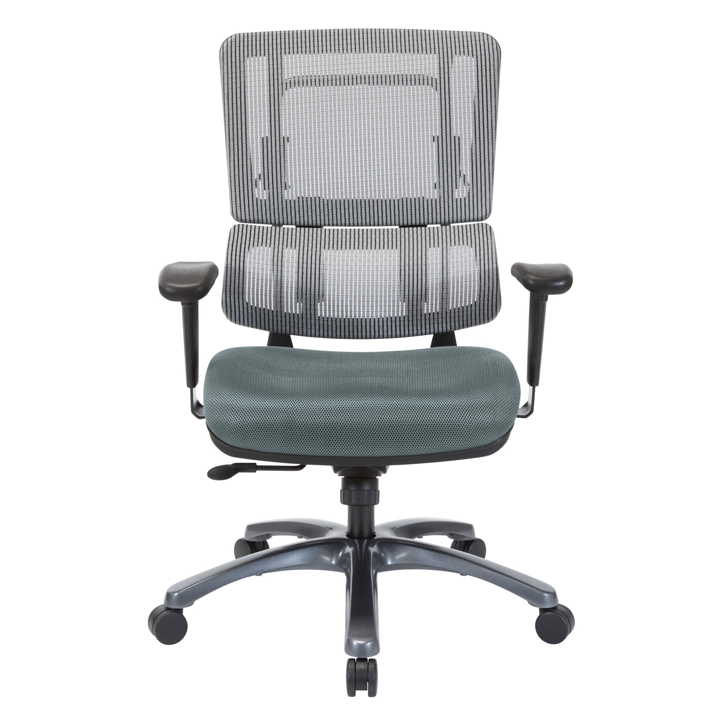 Vertical Grey Mesh Back Chair with Titanium Base