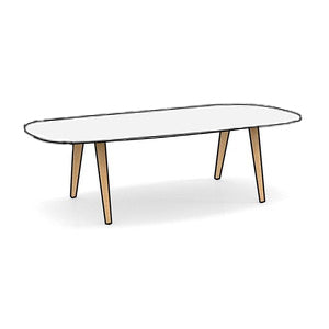 N9NE Arena Conference Table with Signature Wood VA Legs, 6-20 ft