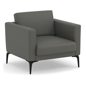 N9NE Enzo Charcoal Vinyl Club Chair 33.5" x 32" (68211)