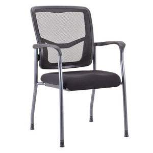 N9NE CoolMesh Stacking Guest Chair with Arms, Black (7604TG)