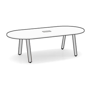 N9NE Racetrack Conference Table with Metal VA Legs, 8 to 20 ft