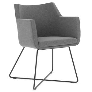 N9NE Konfurb Hady Gray Mid Back Guest Chair with Cross Base (CHK77591)