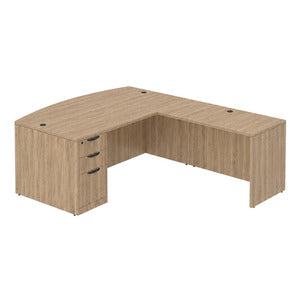 N9NE Classic Laminate Bowfront L-Shape Desk 71" x 88" (CLALD1011N) - Aspen