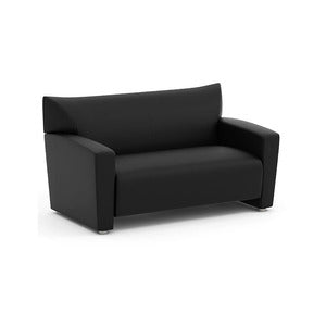 N9NE Tribeca Reception Loveseat, Black Vinyl 50" x 29" x 32" (9682)