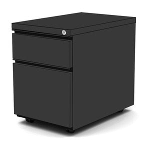 N9NE Metal File Pedestal, Box/File or File/File, Black, Silver or White - Mobile Box/File Pedestal w/ Casters / Black