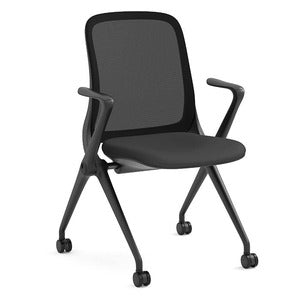 N9NE Era Nesting Flip-Seat Guest Chair, Black or White Frame (61394)