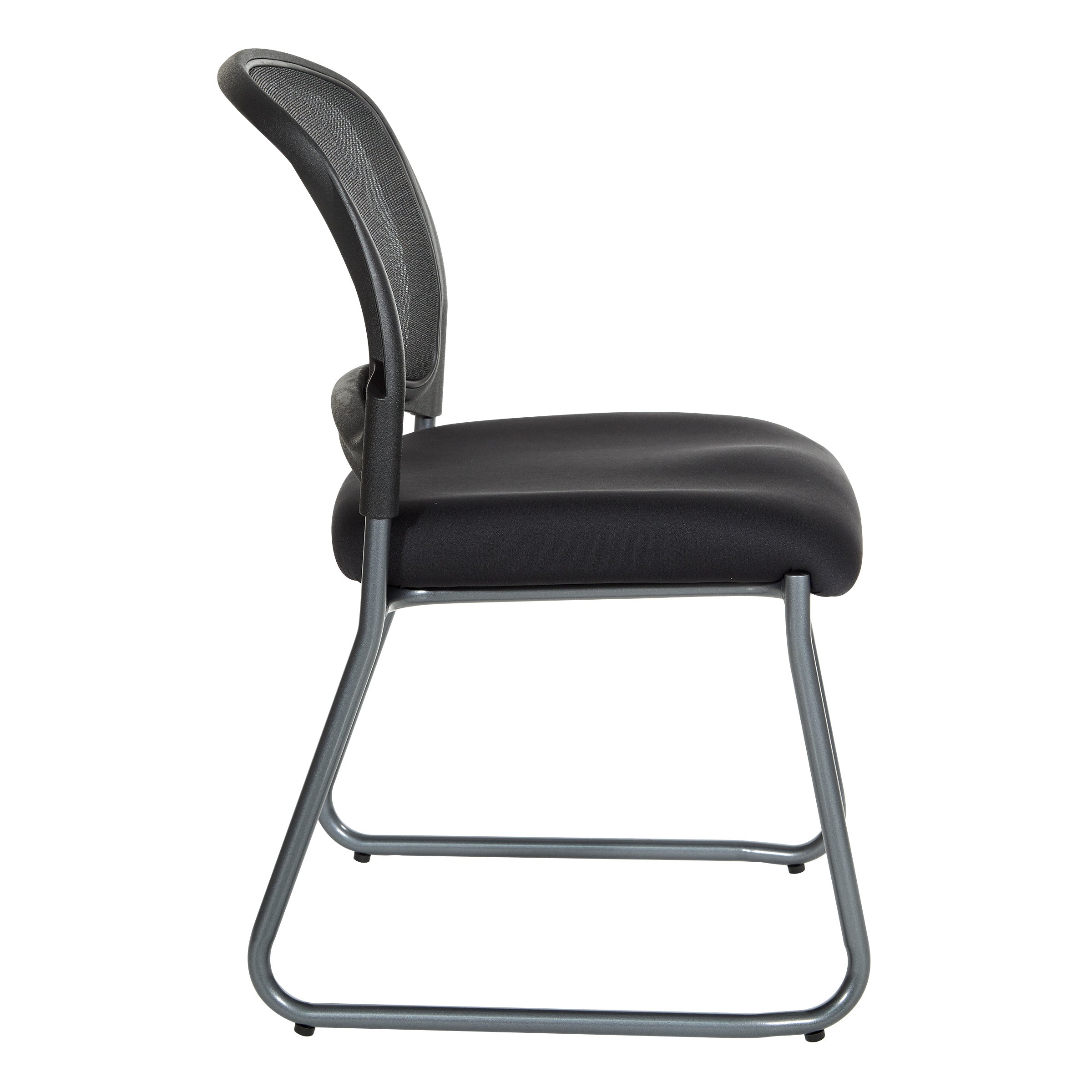 Titanium Finish Black Visitors Chair with ProGrid® Back and Sled Base