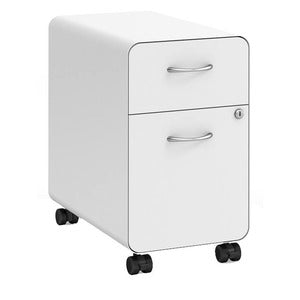 N9NE Designer White Mobile Box/File Pedestal, Cushion-Ready Top (RCPSBFWHITE) - Default Title