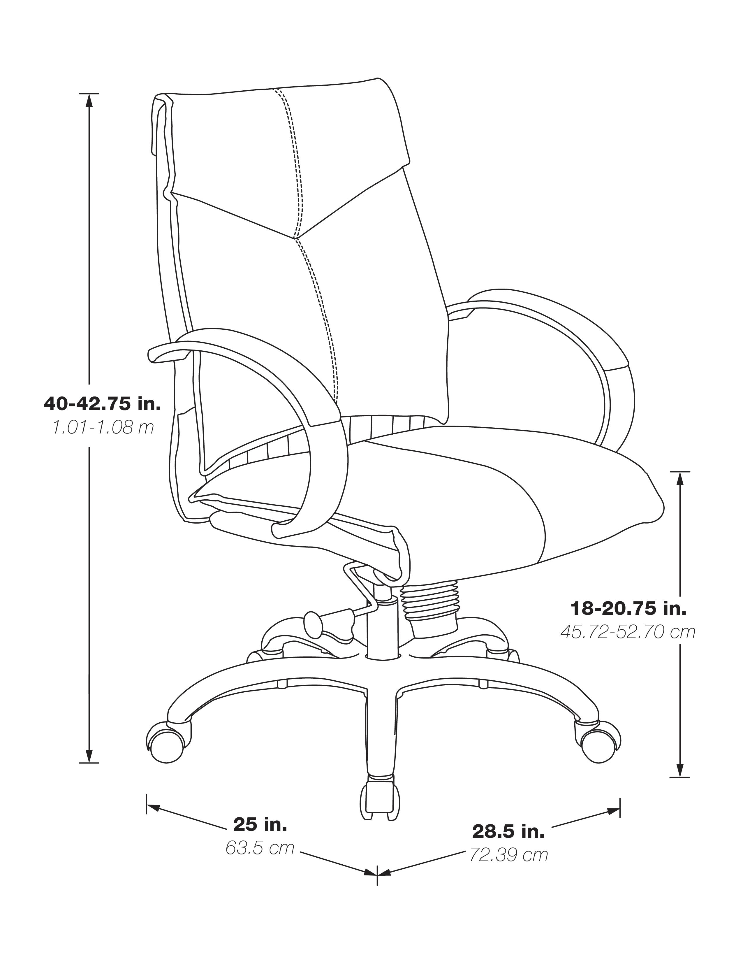 Deluxe Mid Back Black Lthr Chair