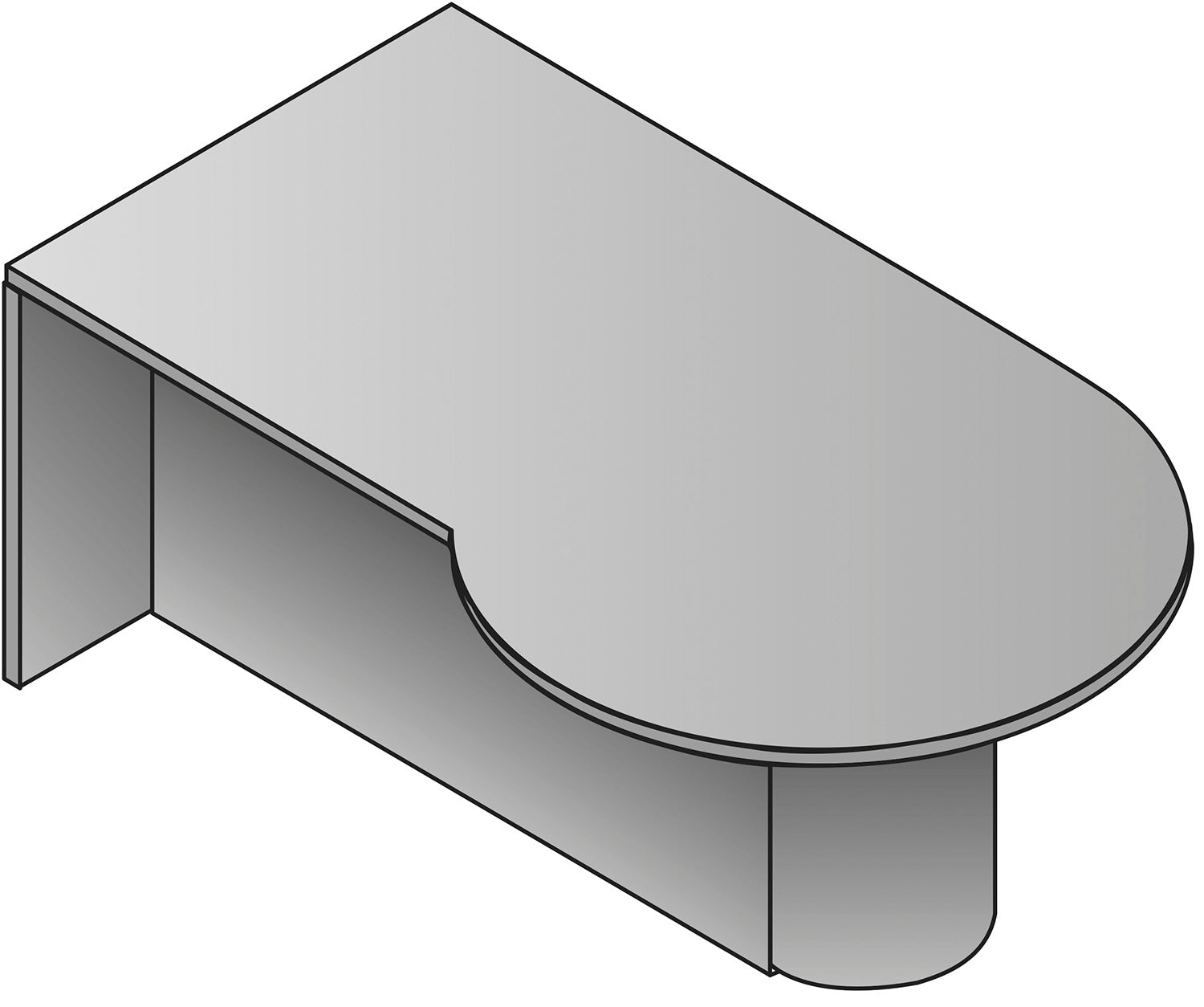 Kenwood Left P-Top Desk, 72X42