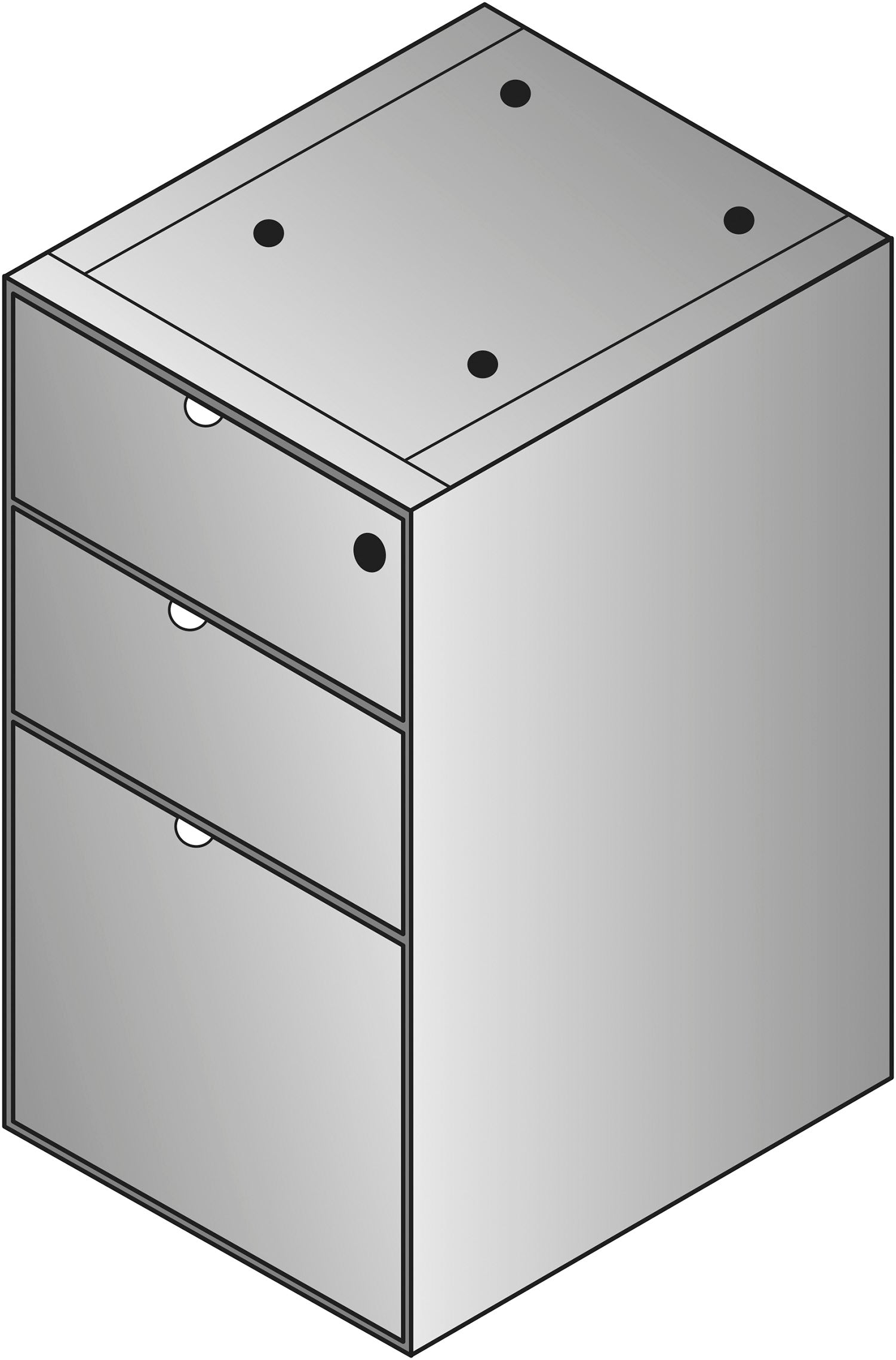 Kenwood Box/Box/File Credenza Pedestal