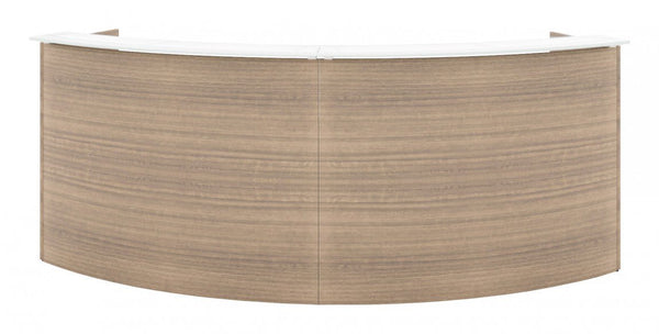 Corp Design 2 Person Curved Reception Desks with Glass Transaction Counter – view 1