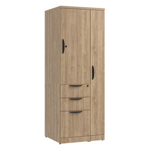 N9NE Classic Laminate Modular Narrow Wardrobe, Cabinet & Pedestal Tower - Aspen / PL286/287 NARROW WARDROBE, CABINET, B/B/F