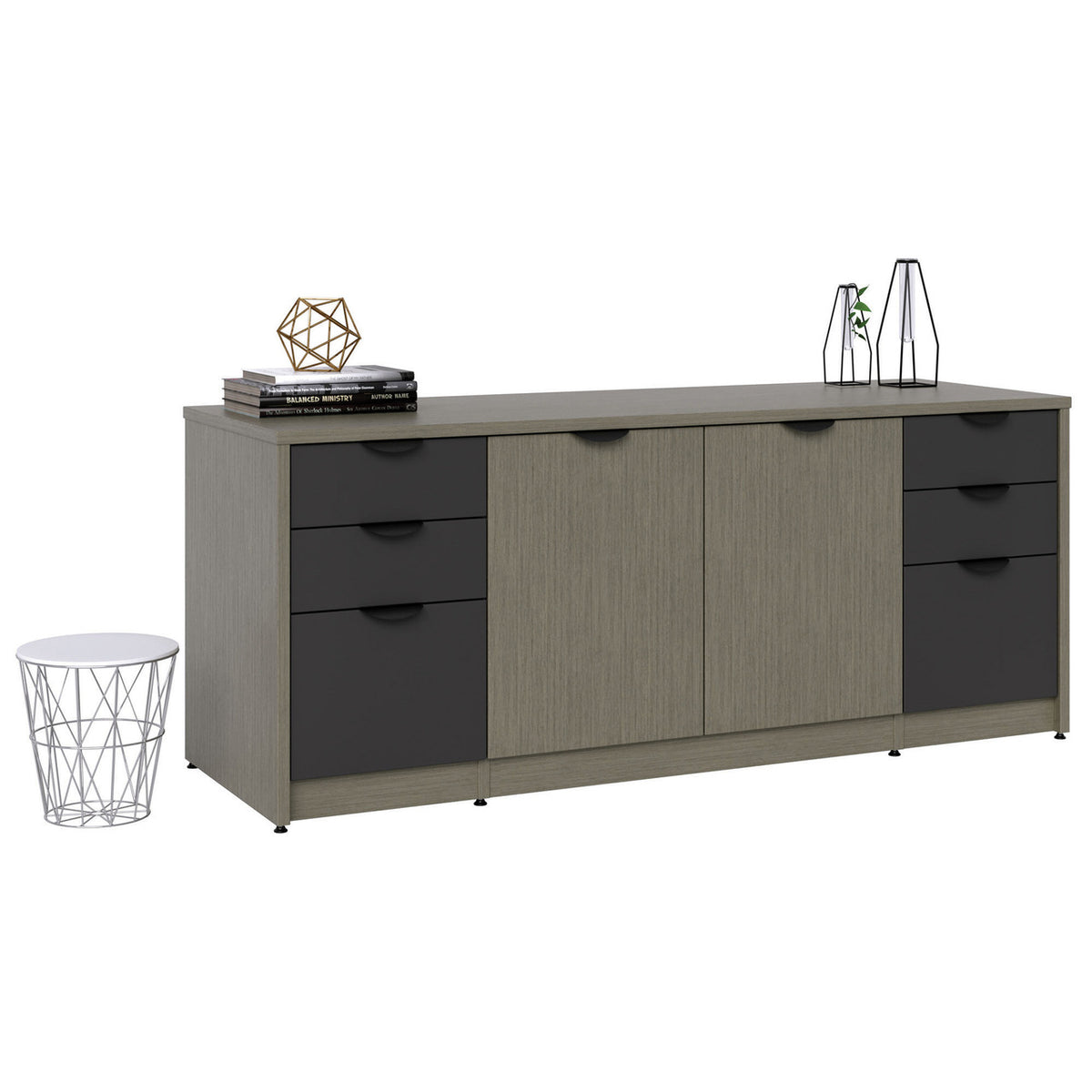 Candex Storage Credenza with Box and Dual File Storage, 2 Doors, File and Dual Box Storage - 72"W x 20"D