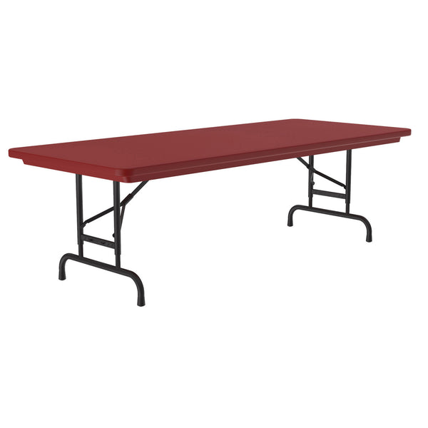OfficeSource Colorful Blow Mold Folding Tables Adjustable Height Blow Mold Table - 72" x 30" (RA3072)