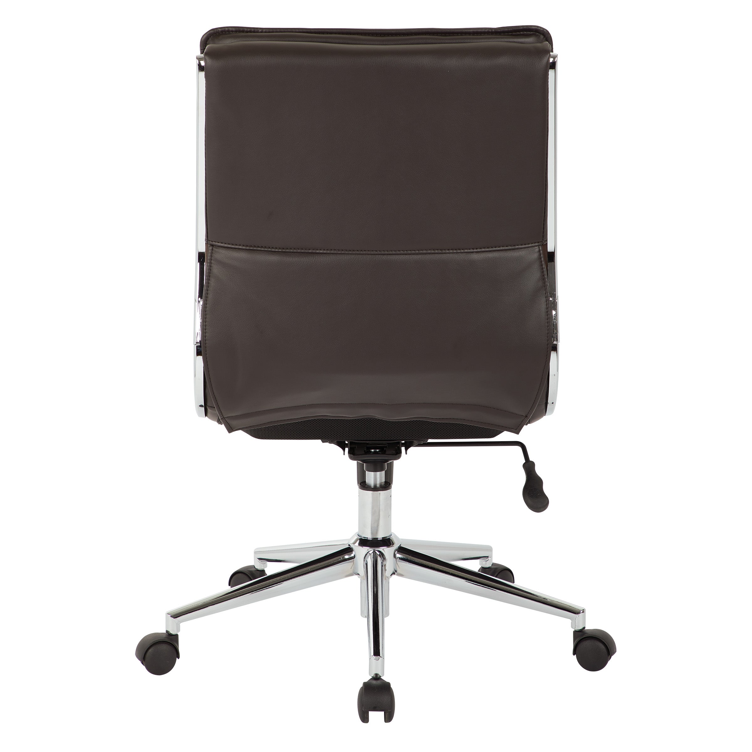 Armless Mid Bk Mgrs Faux Lthr Chair