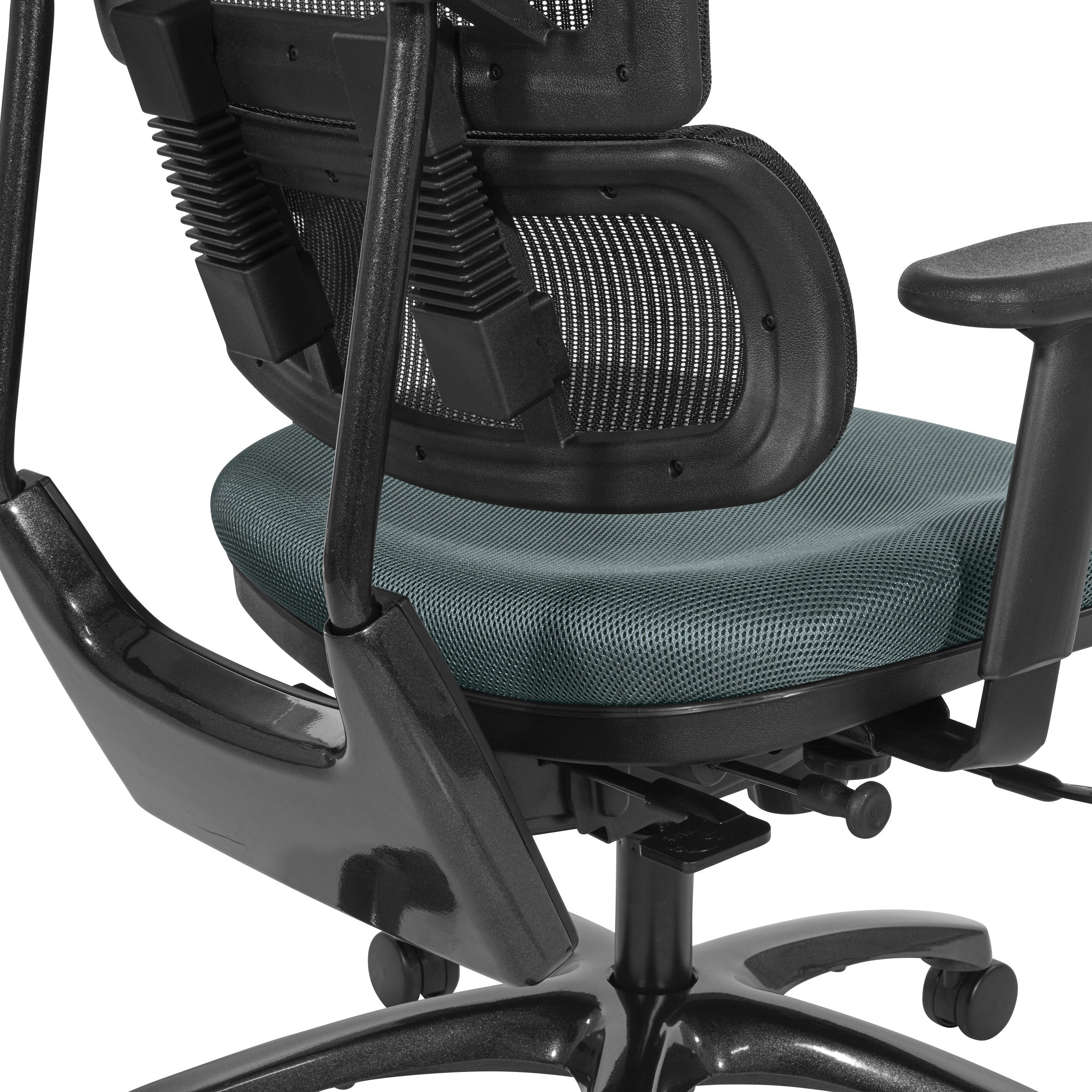 Vertical Black Mesh Back Chair with Shiny Black Base