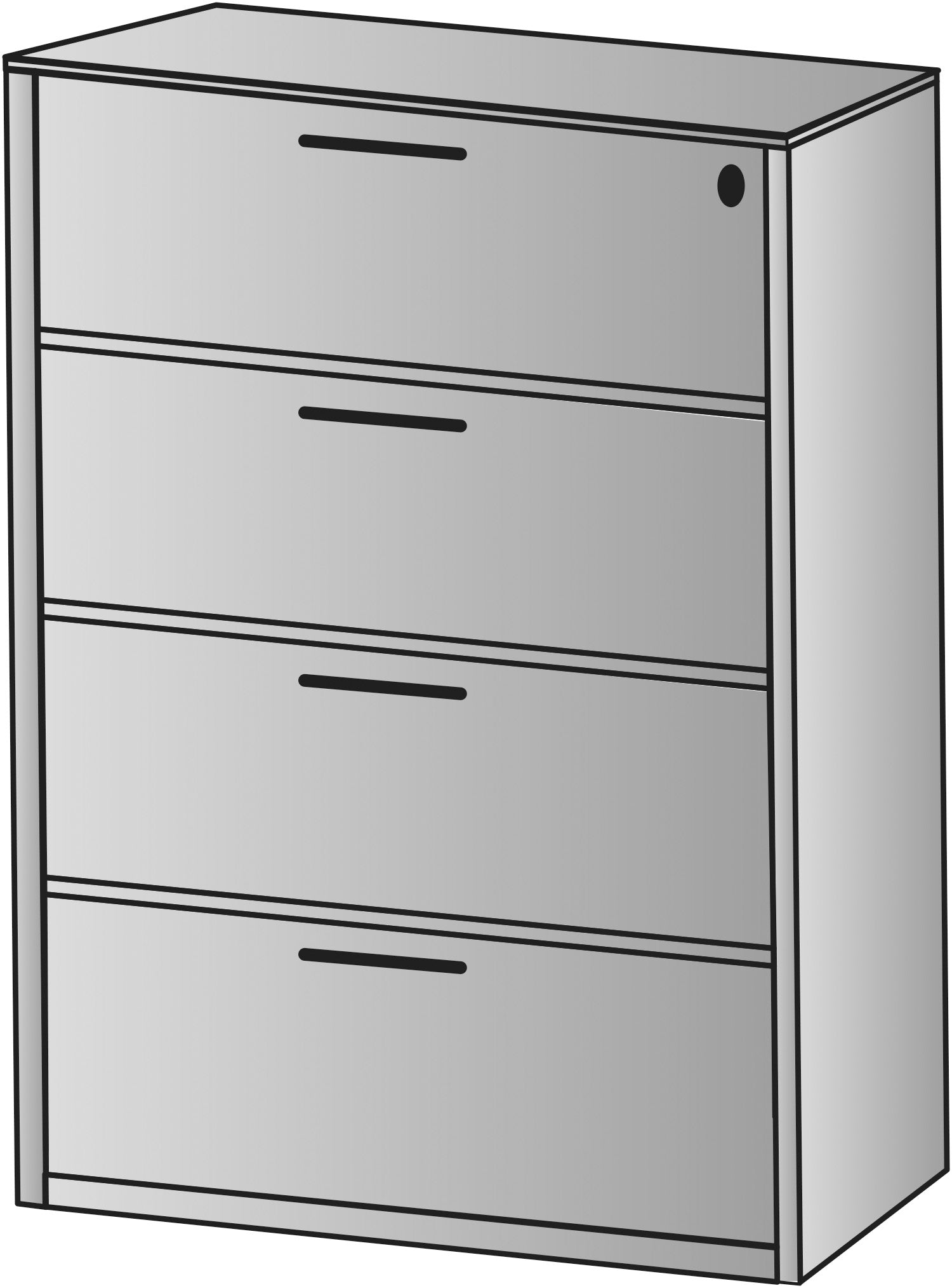 Napa Four-Drawer Lateral File 36"X22"X56