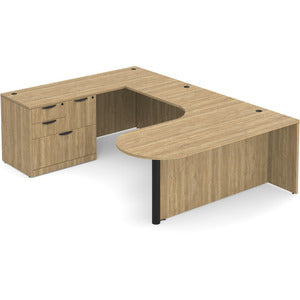 N9NE Classic Laminate Executive Bullet U-Shape Desk 71" x 101" (CLAUD1007) - Aspen / Left