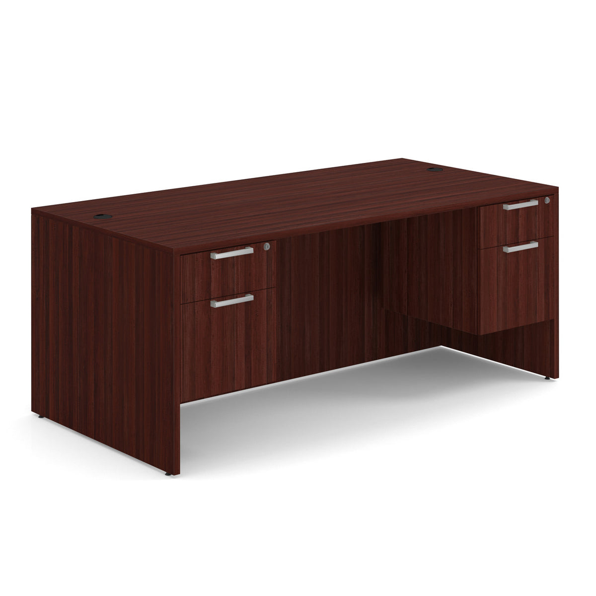 OfficeSource OS Laminate Double 3/4 Pedestal Desk - 71" x 36" (DBLHDOS101)
