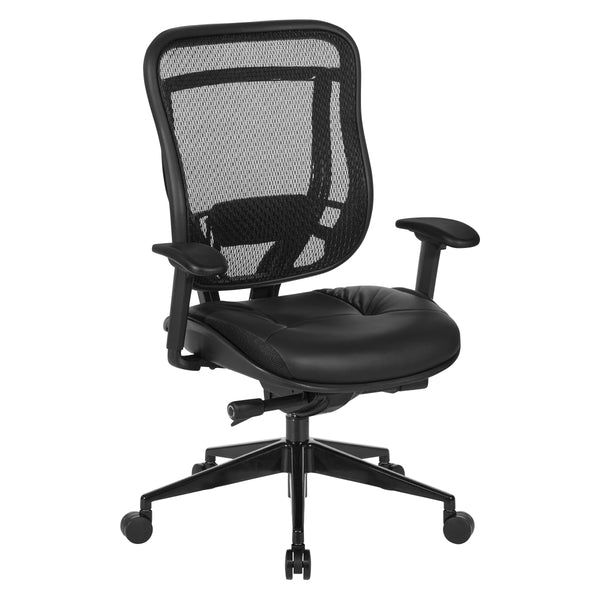 Office Star SPACE 818-41G9C18P Mesh Back Leather Seat Executive Chair