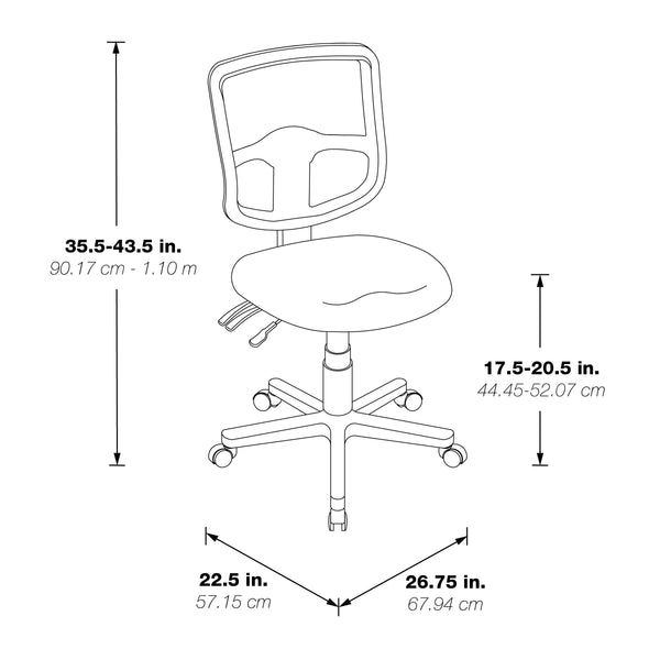 Office Star Pro-Line II 98341 task chair – product dimensions