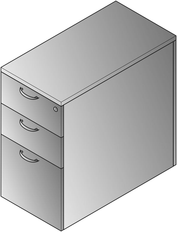 Office Star Napa 30-inch deep freestanding pedestal – line drawing