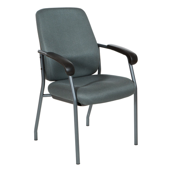 Office Star Work Smart 83730T Padded Visitor Chair, Titanium Frame