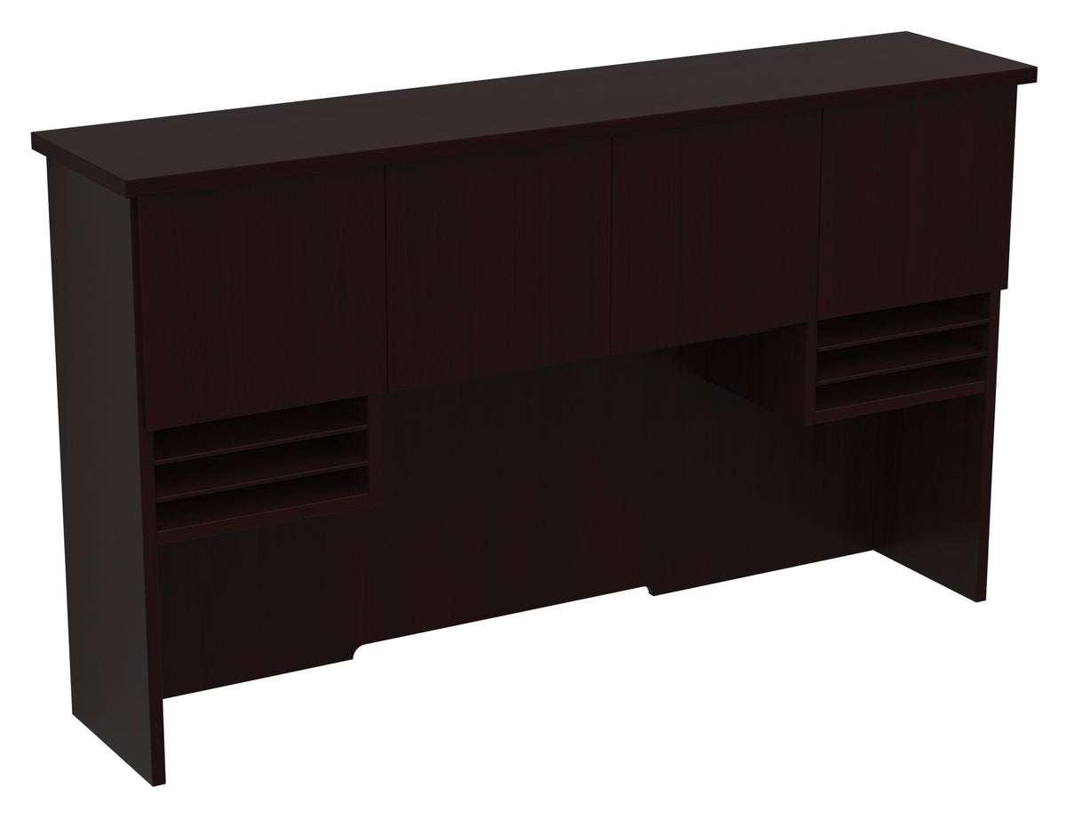 Office Star Tuxedo 72" Hutch with Wood Doors in Dark Roast