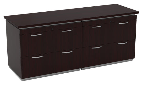 Office Star Tuxedo Double Lateral File Credenza 72" x 24" in Dark Roast