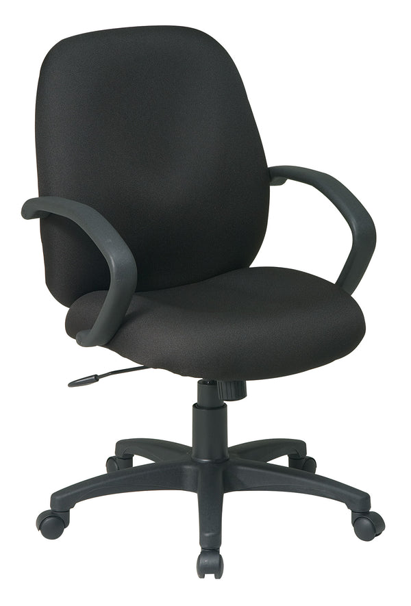 Office Star EX2651 executive mid back managers chair with fabric back – fabric shown may vary