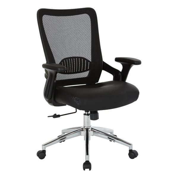 Office Star EMH6921C black bonded leather seat chair